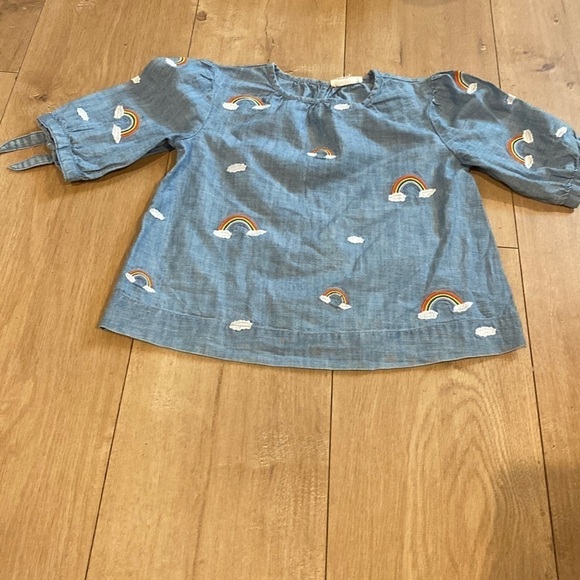 Crewcuts chambray shirt with rainbow accents 6 embroidered - Picture 1 of 4